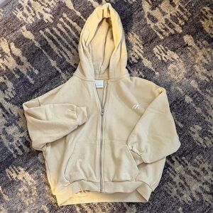 Zara Kids Cream Zip Up Hoodie